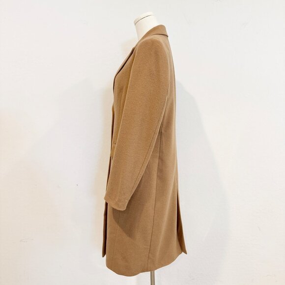Uniqlo Wool Cashmere Mid Length Camel Trench Coat Luxury Jacket Tan Winter Small - Picture 4 of 10
